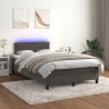Sommier à lattes de lit avec matelas LED gris foncé 120x190 cm 