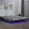 Cadre de lit à LED sans matelas 140x200 cm bois massif 