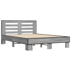 Cadre de lit sans matelas sonoma gris 120x190 cm 