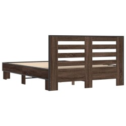 Cadre de lit sans matelas chêne marron 120x190 cm 
