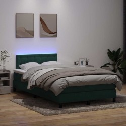 Sommier à lattes de lit et matelas vert foncé 120x220cm velours 