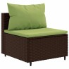 Salon de jardin 6 pcs avec coussins Marron Résine tressée 