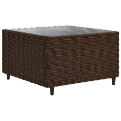 Salon de jardin 6 pcs avec coussins Marron Résine tressée 