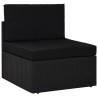 Salon de jardin 5 pcs avec coussins Noir Résine tressée 