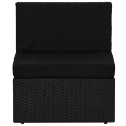 Salon de jardin 5 pcs avec coussins Noir Résine tressée 