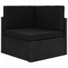 Salon de jardin 5 pcs avec coussins Noir Résine tressée 