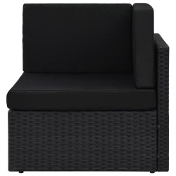 Salon de jardin 5 pcs avec coussins Noir Résine tressée 