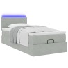 Cadre de lit ottoman et matelas gris clair 100x200 cm velours 