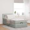 Cadre de lit ottoman et matelas gris clair 100x200 cm velours 