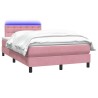 Sommier à lattes de lit avec matelas rose 120x220 cm velours 