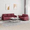 Ensemble de canapés 2 pcs avec coussins Rouge bordeaux Tissu 
