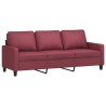 Ensemble de canapés 2 pcs avec coussins Rouge bordeaux Tissu 