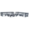 Salon de jardin palette 6 pcs Bois Gris 