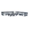 Salon de jardin palette 6 pcs Bois Gris 