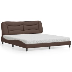 Lit avec matelas marron 180x200 cm similicuir 