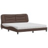 Lit avec matelas marron 180x200 cm similicuir 