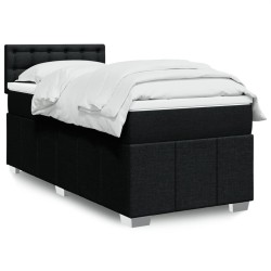 Sommier à lattes de lit avec matelas Noir 100x200 cm Tissu 
