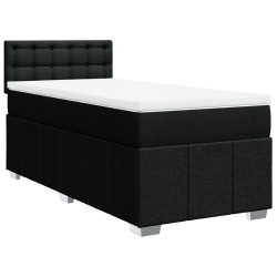 Sommier à lattes de lit avec matelas Noir 100x200 cm Tissu 