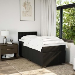 Sommier à lattes de lit avec matelas Noir 100x200 cm Tissu 