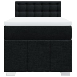 Sommier à lattes de lit avec matelas Noir 100x200 cm Tissu 