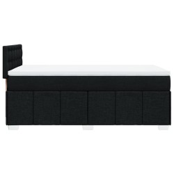 Sommier à lattes de lit avec matelas Noir 100x200 cm Tissu 
