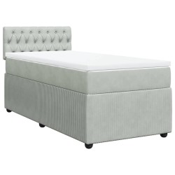 Sommier à lattes de lit et matelas Gris clair 100x200cm Velours 