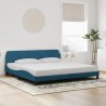 Cadre de lit sans matelas bleu 200x200 cm velours 