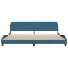 Cadre de lit sans matelas bleu 200x200 cm velours 