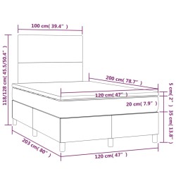 Sommier à lattes de lit avec matelas Cappuccino 120x200 cm 