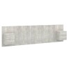 Tête de lit avec armoires Gris béton Bois d'ingénierie 