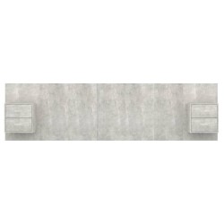 Tête de lit avec armoires Gris béton Bois d'ingénierie 