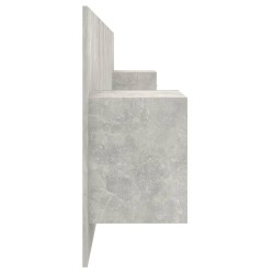 Tête de lit avec armoires Gris béton Bois d'ingénierie 