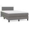 Sommier à lattes de lit avec matelas gris foncé 120x190cm tissu 