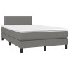 Sommier à lattes de lit avec matelas gris foncé 120x190cm tissu 