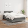 Sommier à lattes de lit avec matelas gris foncé 120x190cm tissu 