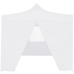 Tente de réception pliable avec 4 parois 3x3 m Acier Blanc 