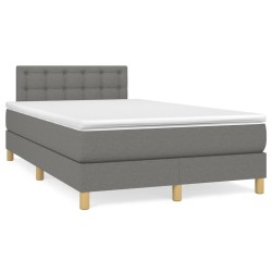 Sommier à lattes de lit avec matelas Gris foncé 120x200cm Tissu 