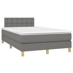 Sommier à lattes de lit avec matelas Gris foncé 120x200cm Tissu 