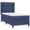 Sommier à lattes de lit matelas et LED Bleu 90x190 cm Tissu 