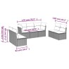 Salon de jardin avec coussins 7 pcs beige résine tressée 