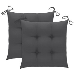 Chaise à bascule avec coussin anthracite Bois de teck solide 