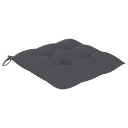 Chaise à bascule avec coussin anthracite Bois de teck solide 