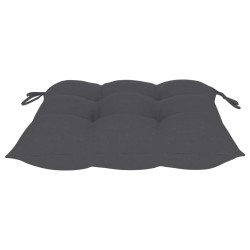 Chaise à bascule avec coussin anthracite Bois de teck solide 