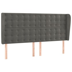 Tête de lit avec oreilles Gris foncé 163x23x118/128 cm Velours 