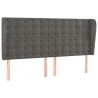 Tête de lit avec oreilles Gris foncé 163x23x118/128 cm Velours 