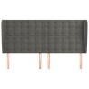 Tête de lit avec oreilles Gris foncé 163x23x118/128 cm Velours 