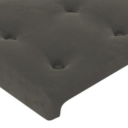 Tête de lit avec oreilles Gris foncé 163x23x118/128 cm Velours 