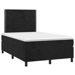 Sommier à lattes de lit avec matelas noir 120x190 cm velours 