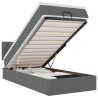 Lit ottoman avec matelas et LED Gris foncé 80x200cm tissu 