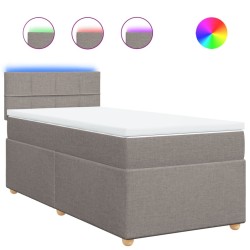 Sommier à lattes de lit avec matelas Taupe 80x200 cm Tissu 